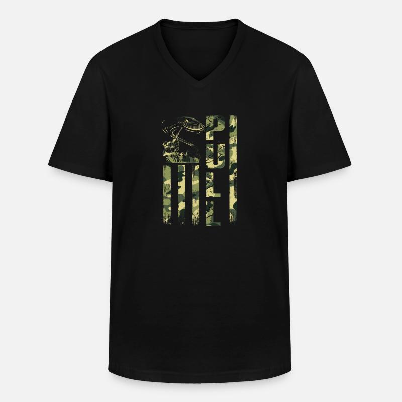 Pull Camouflage Schießsport Motiv - Männer-T-Shirt mit V-Ausschnitt - Schwarz
