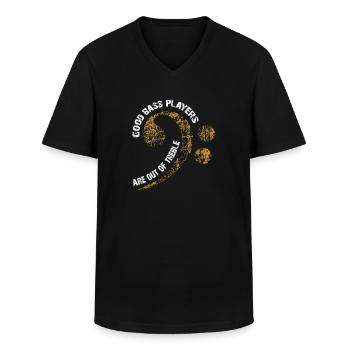 bassschlüssel mit Spruch - Männer-T-Shirt mit V-Ausschnitt - Schwarz - Vorne - AI Model Male 178 dark (178cm)