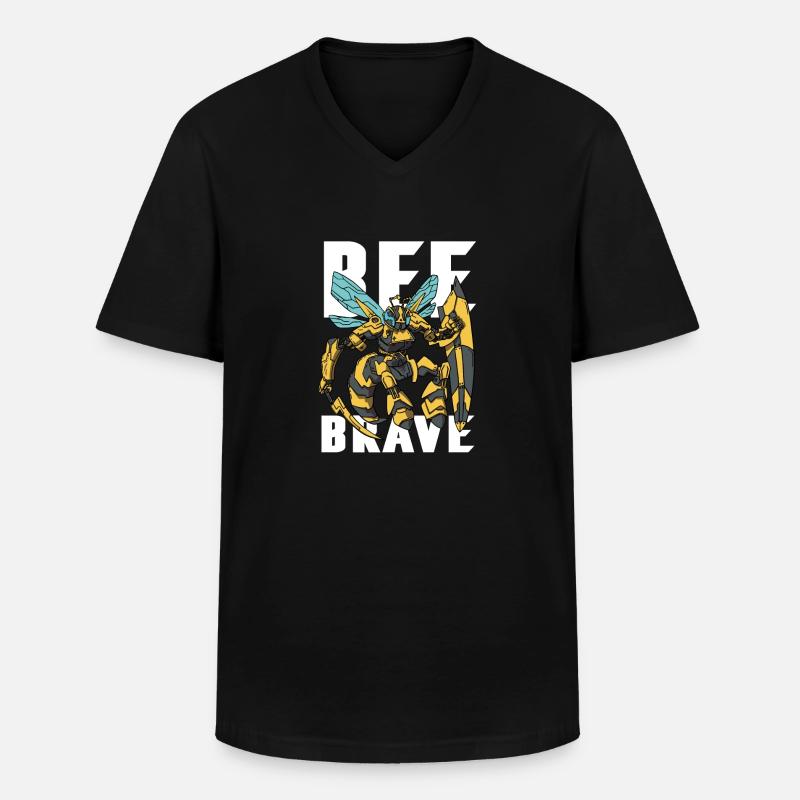 Bee Brave Be Brave - Men's V-Neck T-Shirt - black
