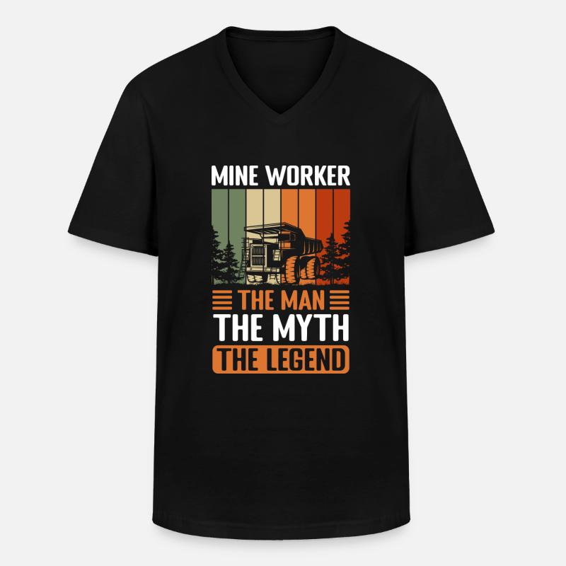 Bergmann Männer Minenarbeiter Helm - Männer-T-Shirt mit V-Ausschnitt - Schwarz