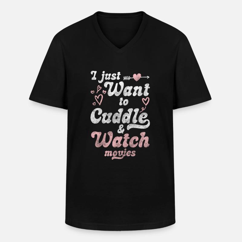 Liebe Umarmung - Männer-T-Shirt mit V-Ausschnitt - Schwarz