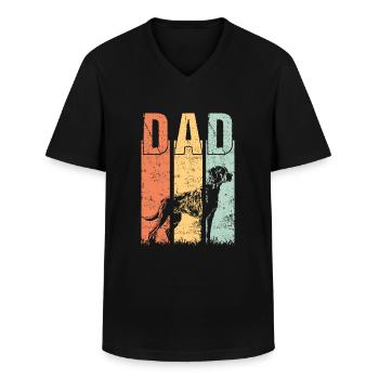 Mountain Cur Dog Dad Papa Master Vintage - T-shirt col V Homme - noir - Devant - AI Model Male 178 dark (178cm)