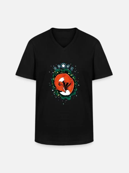 Goodnight fox - Men's V-Neck T-Shirt - black