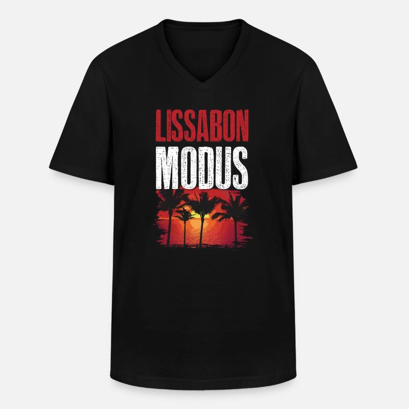 Lissabon Modus - Männer-T-Shirt mit V-Ausschnitt - Schwarz