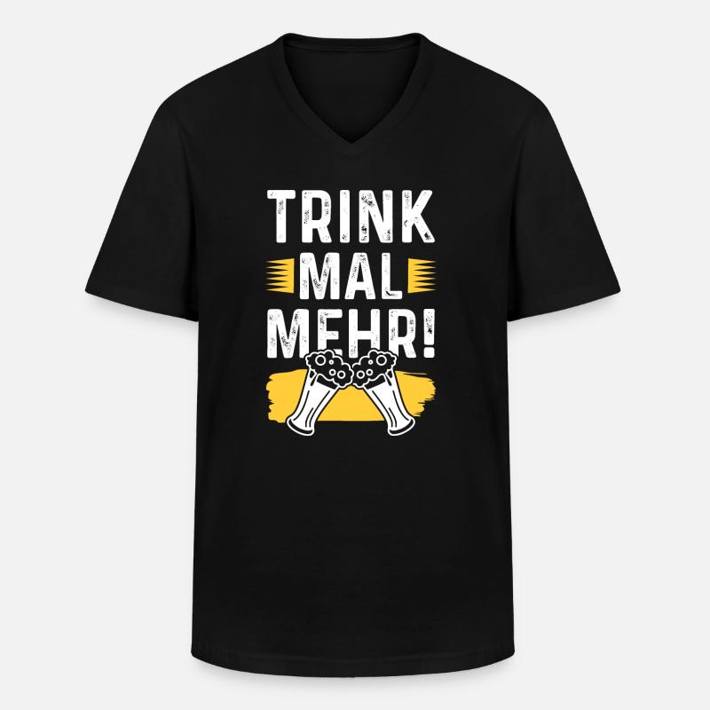 bier lustiger spruch - Männer-T-Shirt mit V-Ausschnitt - Schwarz