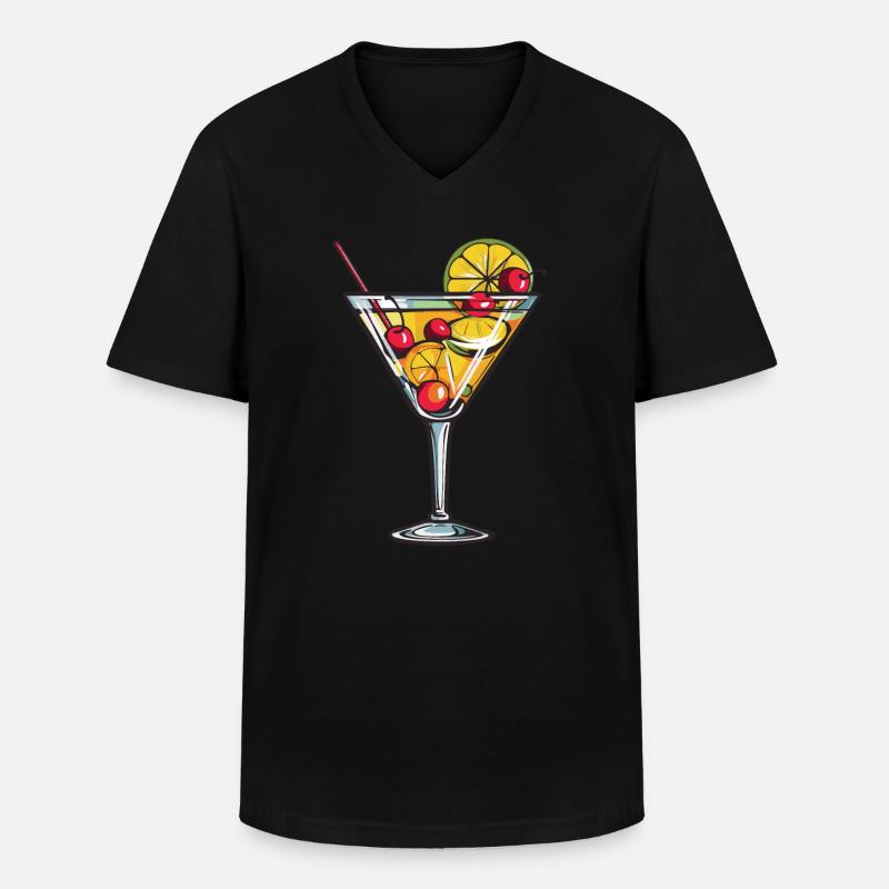 Limonade Drink - Männer-T-Shirt mit V-Ausschnitt - Schwarz