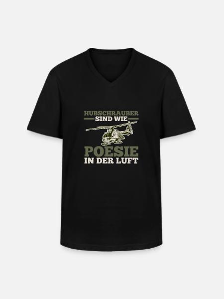 Pilot Helicopter Helicopter - Men's V-Neck T-Shirt - black