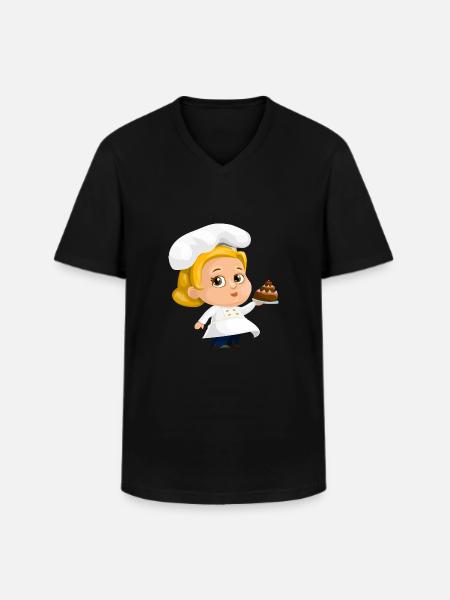 Köchin - Männer-T-Shirt mit V-Ausschnitt - Schwarz