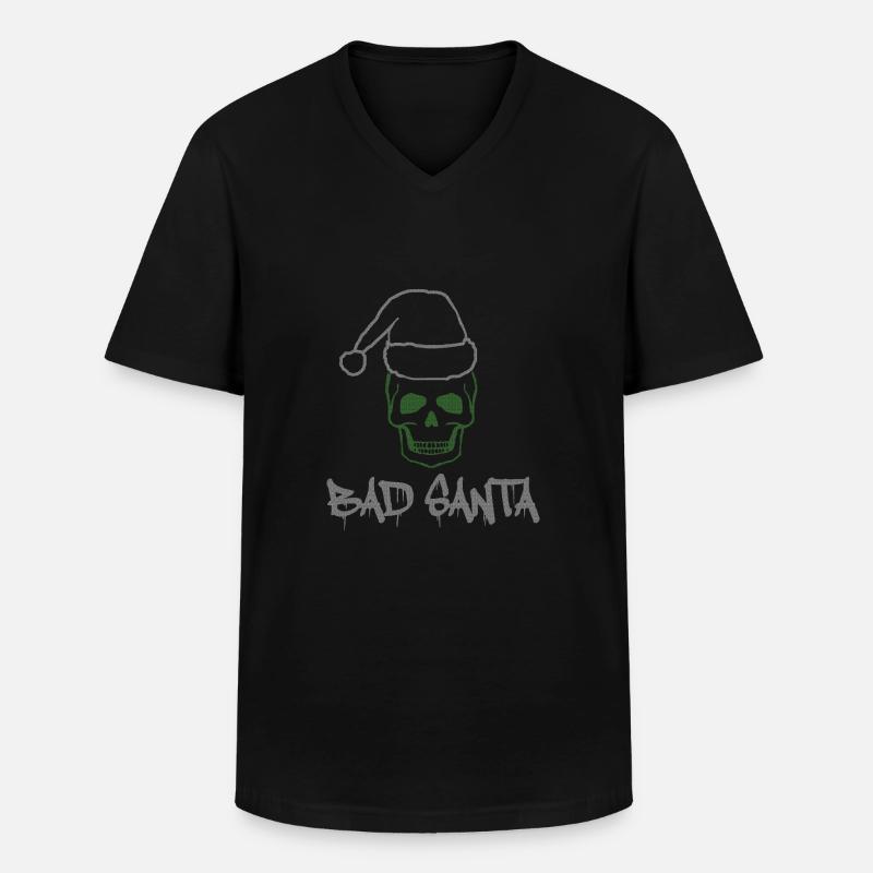 Bad Santa - Männer-T-Shirt mit V-Ausschnitt - Schwarz