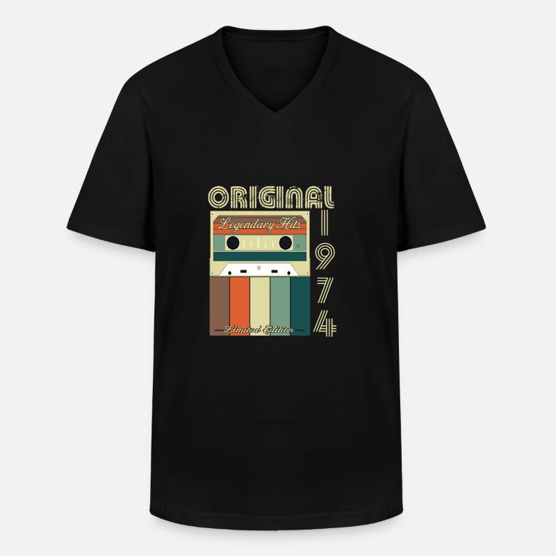 Legendäres Jubiläum 1974 - Männer-T-Shirt mit V-Ausschnitt - Schwarz