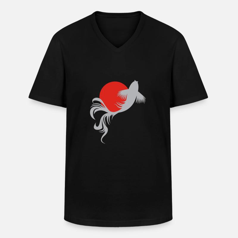 Roi der Koi-Karpfen - Männer-T-Shirt mit V-Ausschnitt - Schwarz