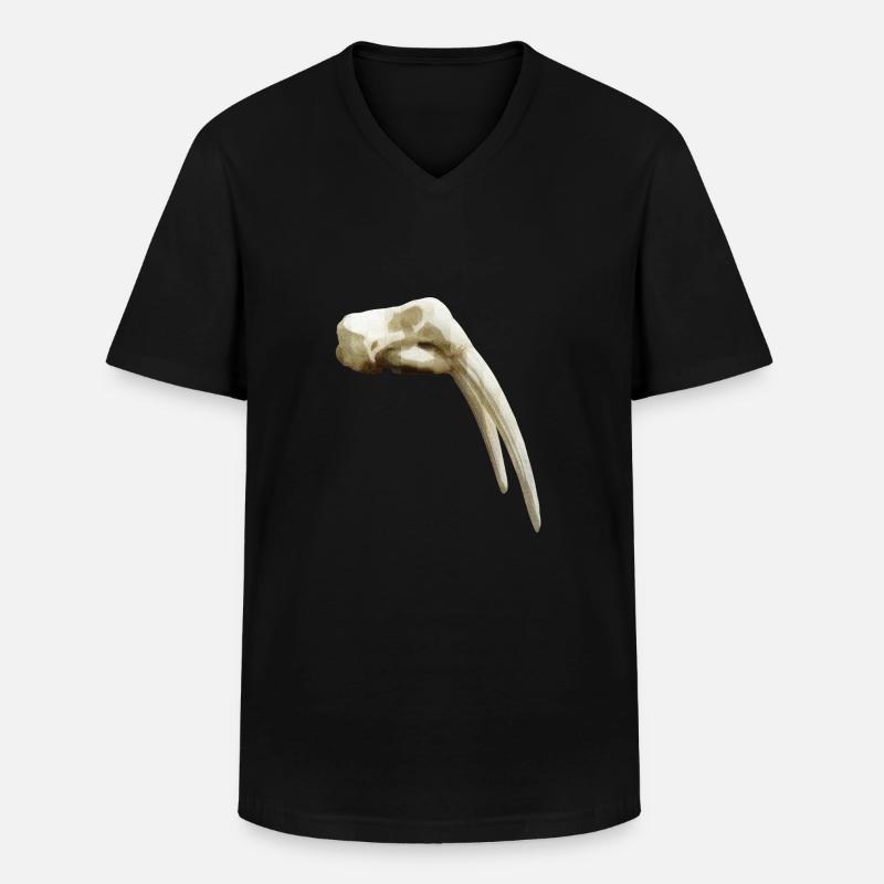Schädel eines Walross - Männer-T-Shirt mit V-Ausschnitt - Schwarz