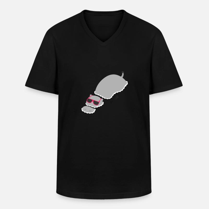 Chillin ‚Hippo - Männer-T-Shirt mit V-Ausschnitt - Schwarz
