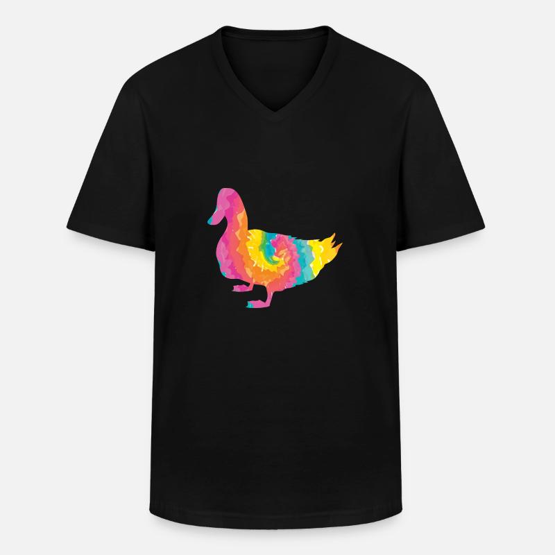 Enten - Männer-T-Shirt mit V-Ausschnitt - Schwarz