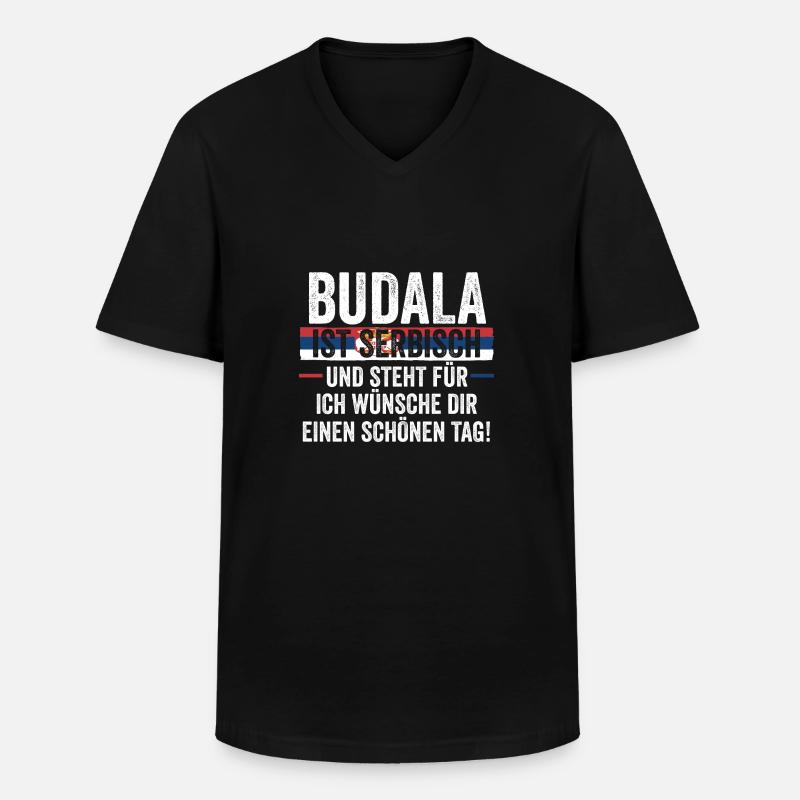 Serben Serbisch Serbien - Männer-T-Shirt mit V-Ausschnitt - Schwarz