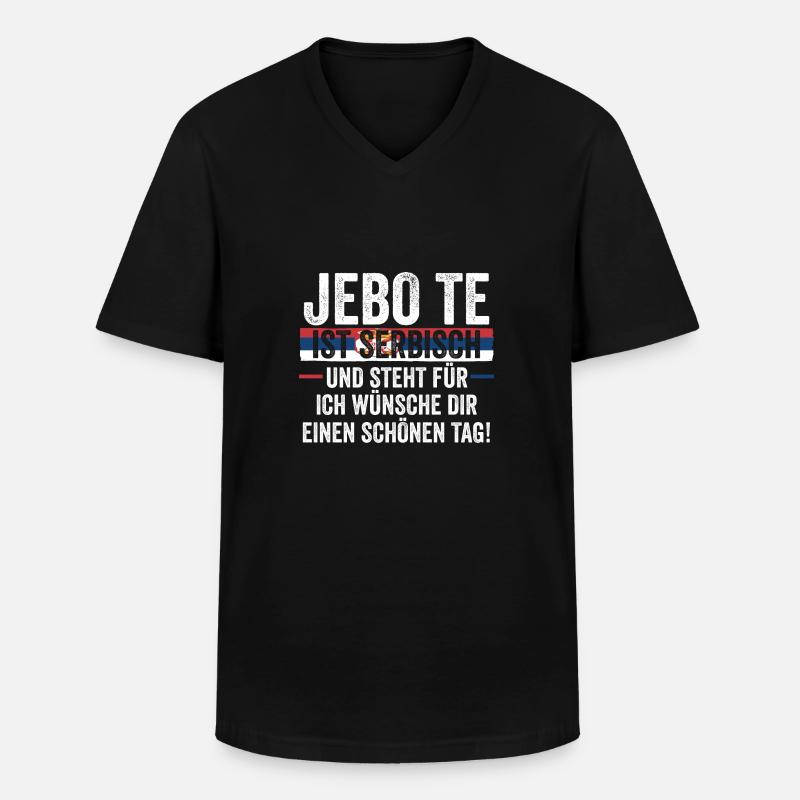 Serbe Serbe Serbie - T-shirt col V Homme - noir