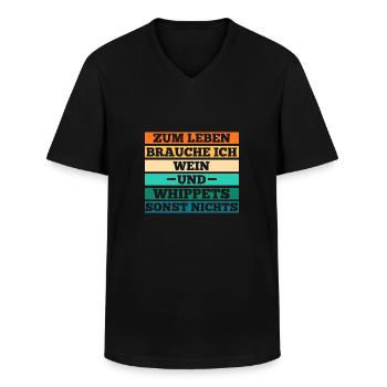 Hund Wein Whippet - Männer-T-Shirt mit V-Ausschnitt - Schwarz - Vorne - AI Model Male 178 dark (178cm)