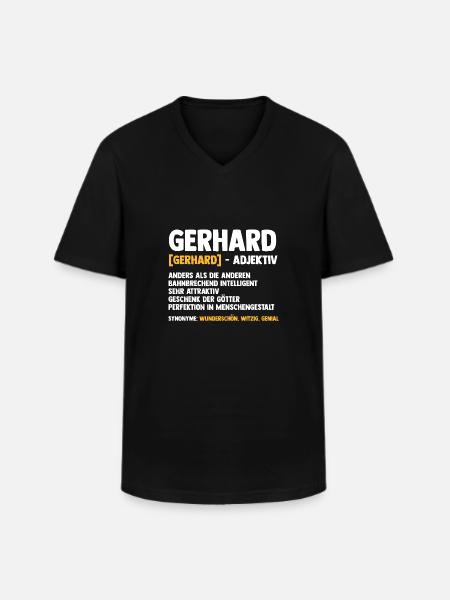 Gerhard - T-shirt col V Homme - noir