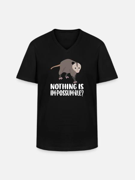 Opposum lovers - Nothing is Impossumble - Men's V-Neck T-Shirt - black