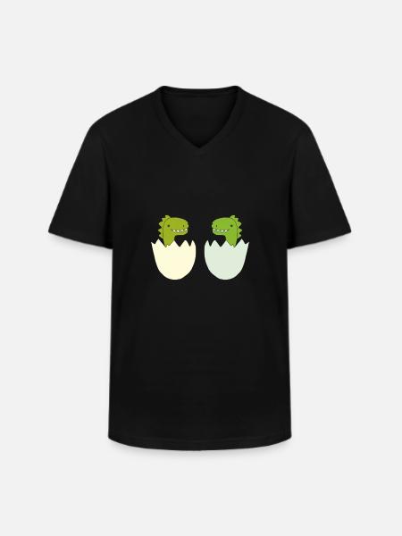 Dino Baby Friends - Men's V-Neck T-Shirt - black