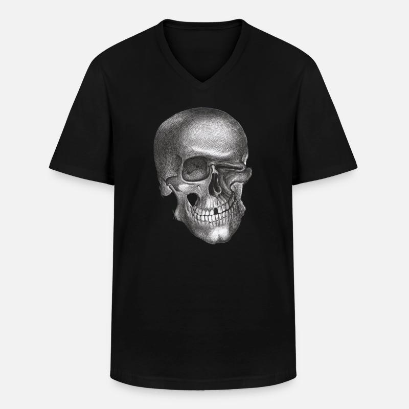 Zwinkernder Schädel - Totenkopf - Männer-T-Shirt mit V-Ausschnitt - Schwarz