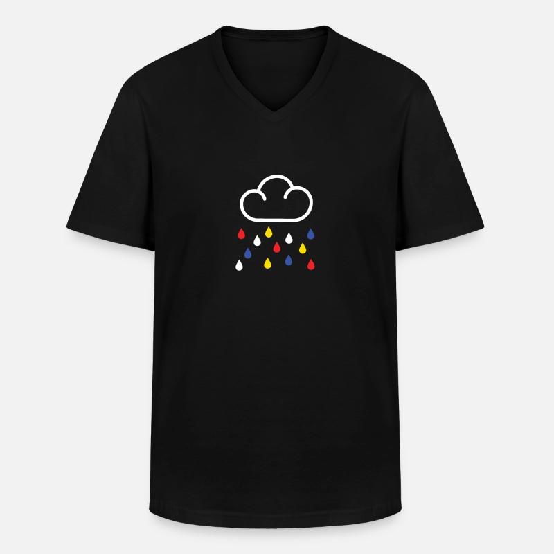 Der Regen von Mondrian - Männer-T-Shirt mit V-Ausschnitt - Schwarz