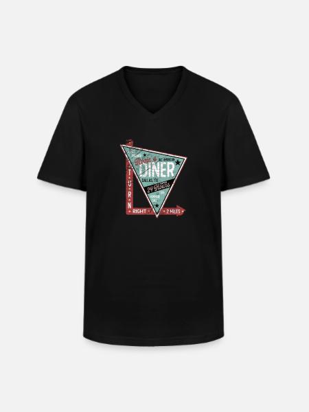 Rosie's Diner - Men's V-Neck T-Shirt - black