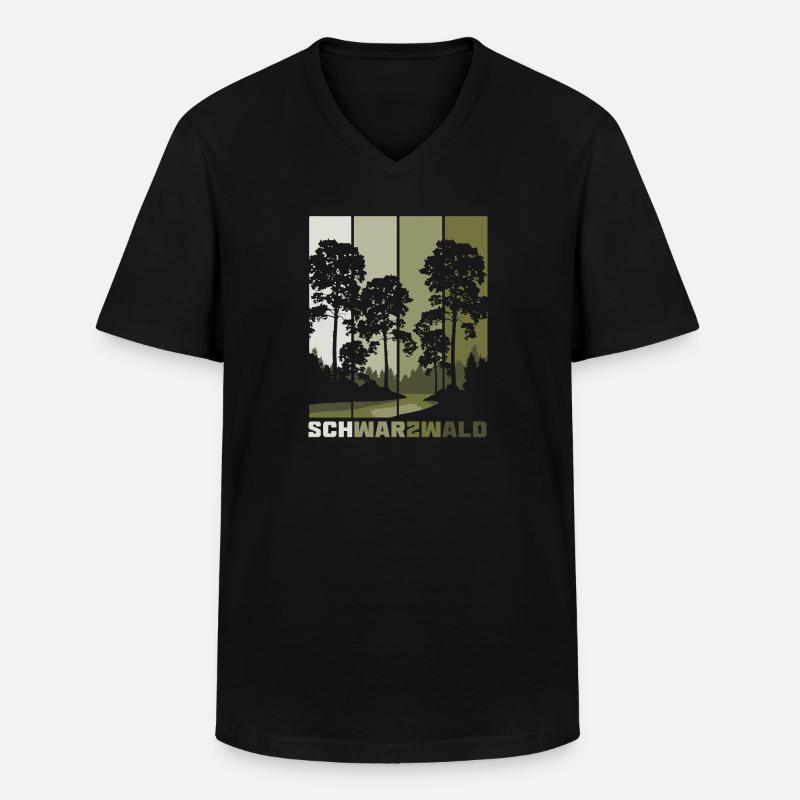 Schwarzwald - Männer-T-Shirt mit V-Ausschnitt - Schwarz