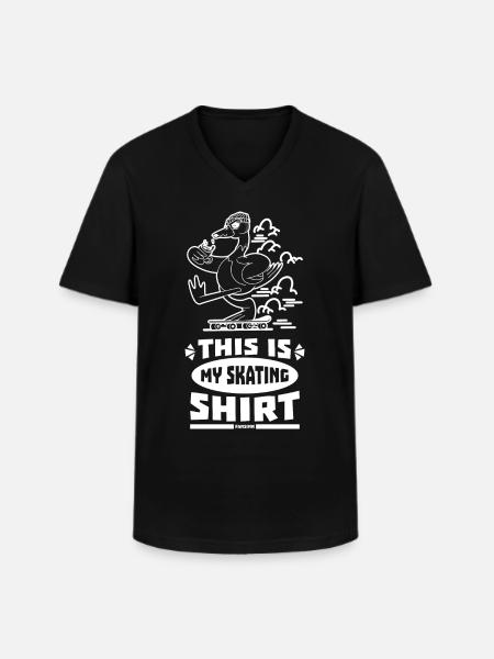 Duck Skating Shirt - Men's V-Neck T-Shirt - black