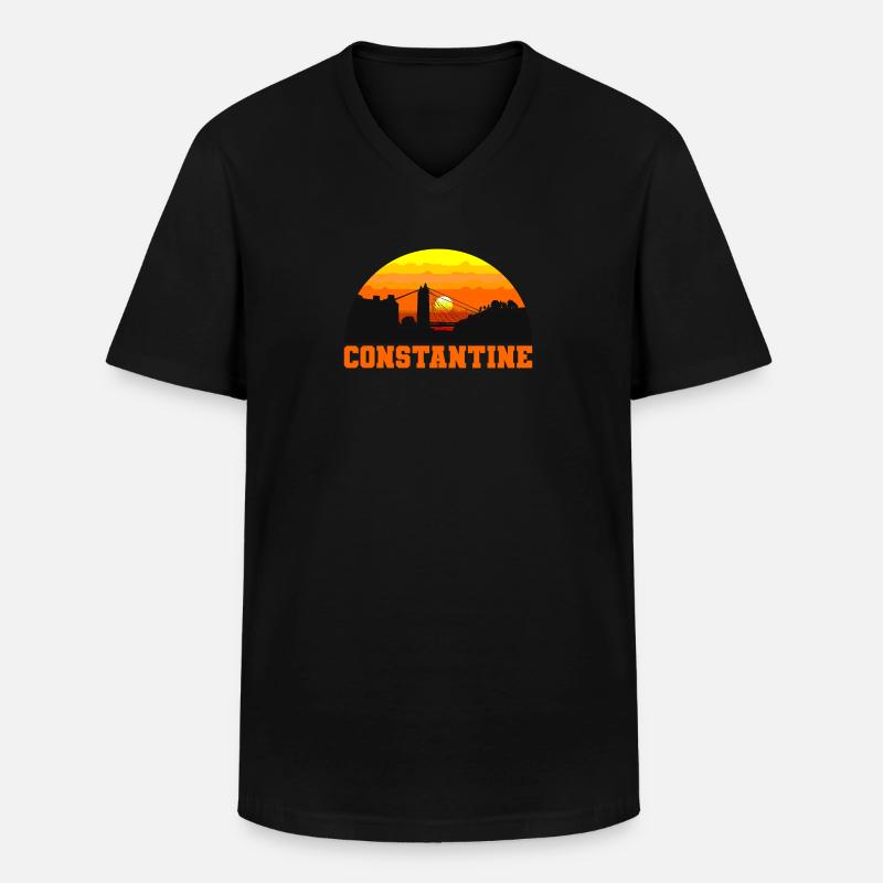 Constantine - T-shirt col V Homme - noir