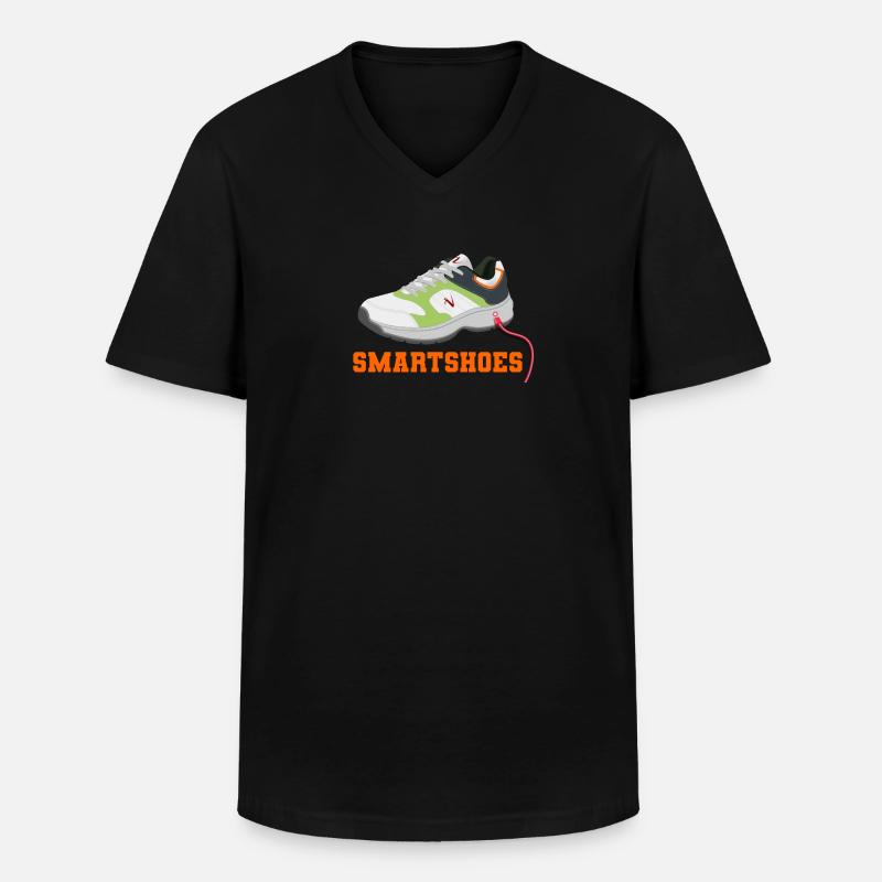Smartschuhe - Männer-T-Shirt mit V-Ausschnitt - Schwarz