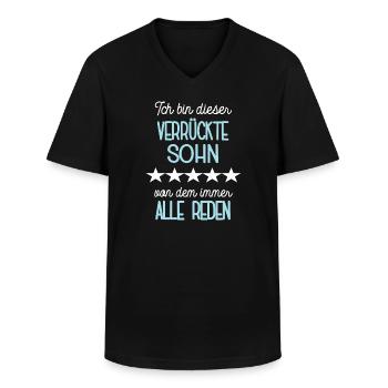 Sohn Lustiger Spruch Stiefsohn Söhne Einzelkind - Männer-T-Shirt mit V-Ausschnitt - Schwarz - Vorne - AI Model Male 178 dark (178cm)