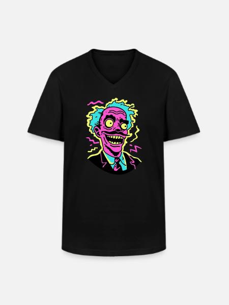 Neon Screaming Pop Art Portrait - Men's V-Neck T-Shirt - black