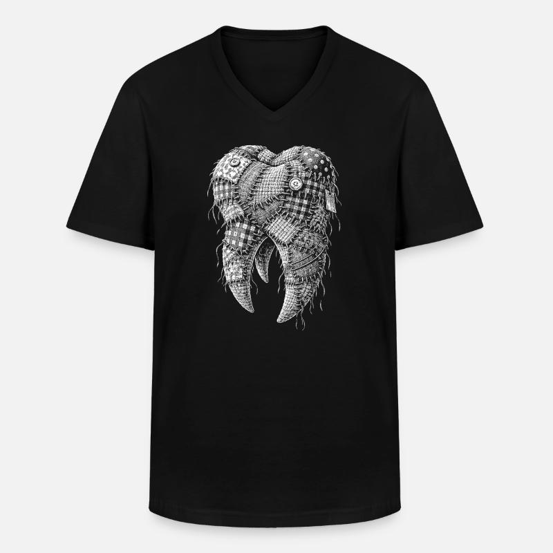 Zahn - Männer-T-Shirt mit V-Ausschnitt - Schwarz
