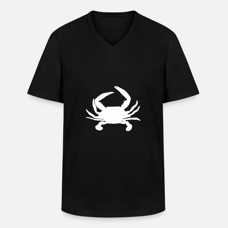 Krabbe Silhouette - Männer-T-Shirt mit V-Ausschnitt - Schwarz