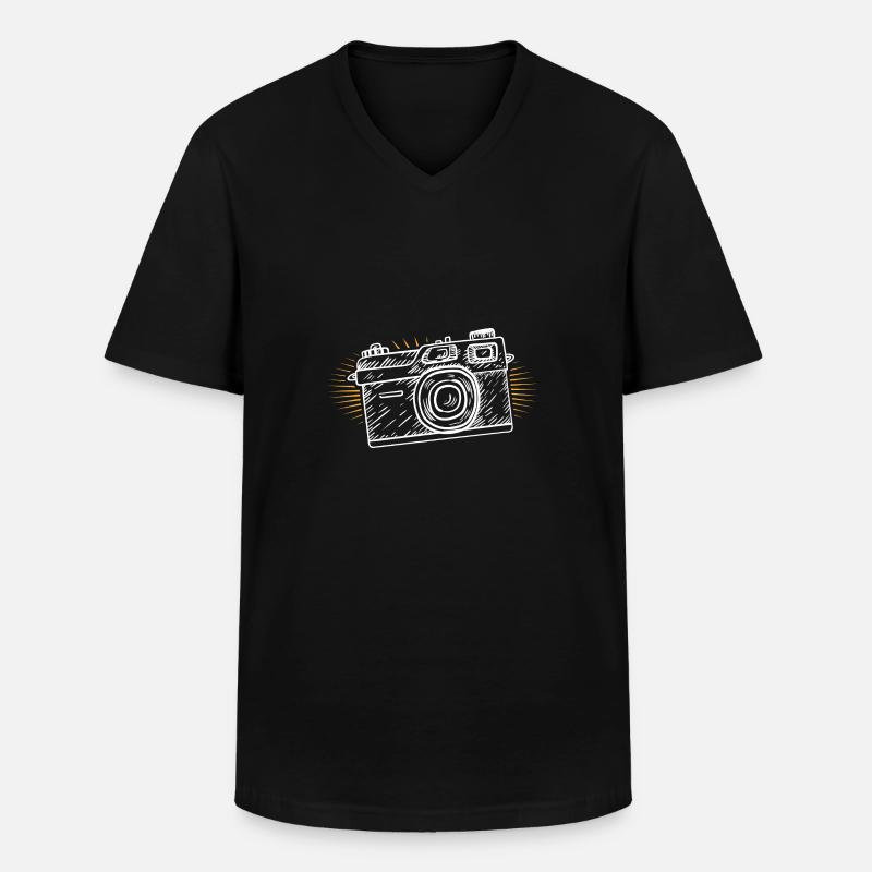 Fotograf - Männer-T-Shirt mit V-Ausschnitt - Schwarz