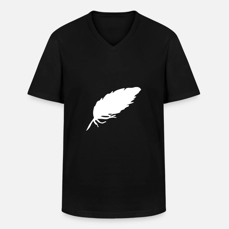 Feder - Männer-T-Shirt mit V-Ausschnitt - Schwarz