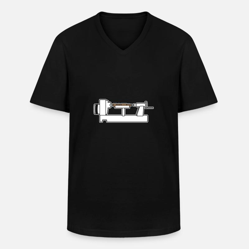 Drechseln - Männer-T-Shirt mit V-Ausschnitt - Schwarz