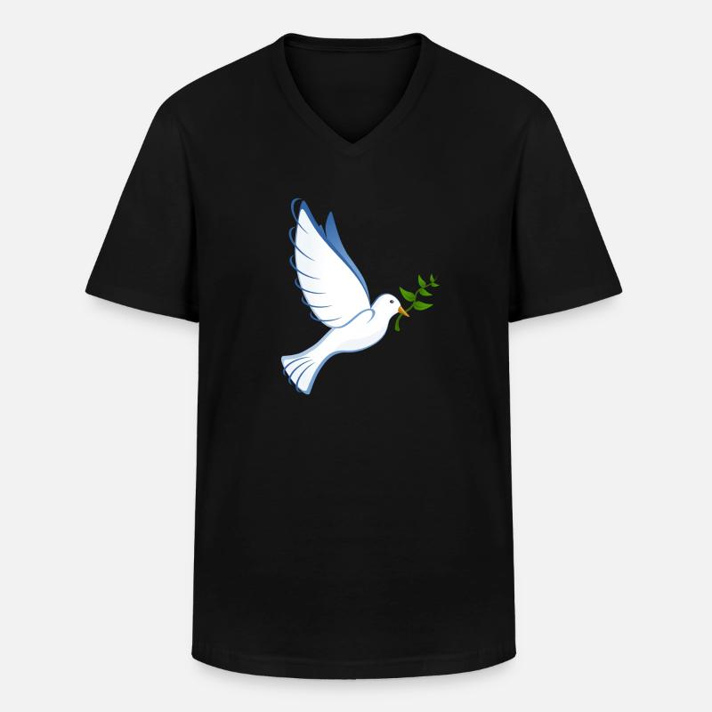Peace Friedenstaube - Männer-T-Shirt mit V-Ausschnitt - Schwarz