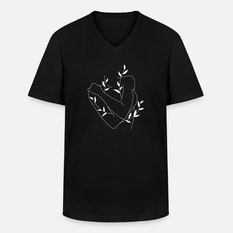 Wachsender Körper - Männer-T-Shirt mit V-Ausschnitt - Schwarz
