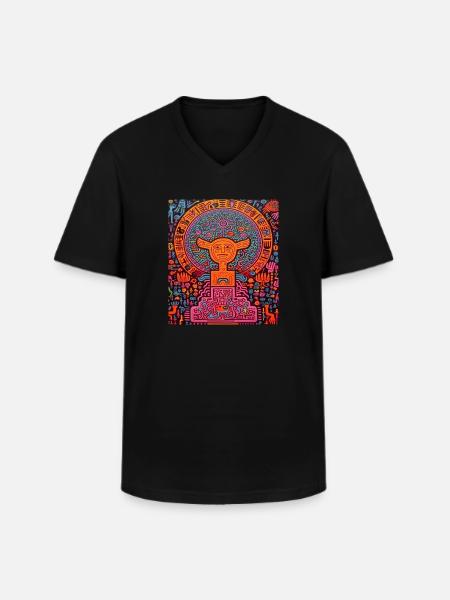 STREET ART IMAGINATION - Men's V-Neck T-Shirt - black