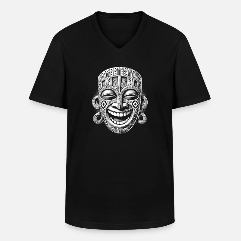 Maske - Männer-T-Shirt mit V-Ausschnitt - Schwarz