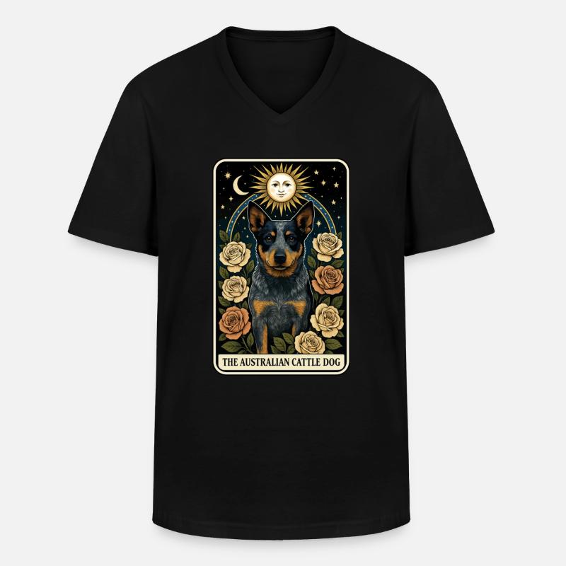 Australischer Rinderhund - Männer-T-Shirt mit V-Ausschnitt - Schwarz