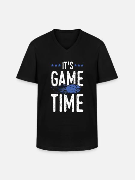 Temps de jeu Basketball - T-shirt col V Homme - noir