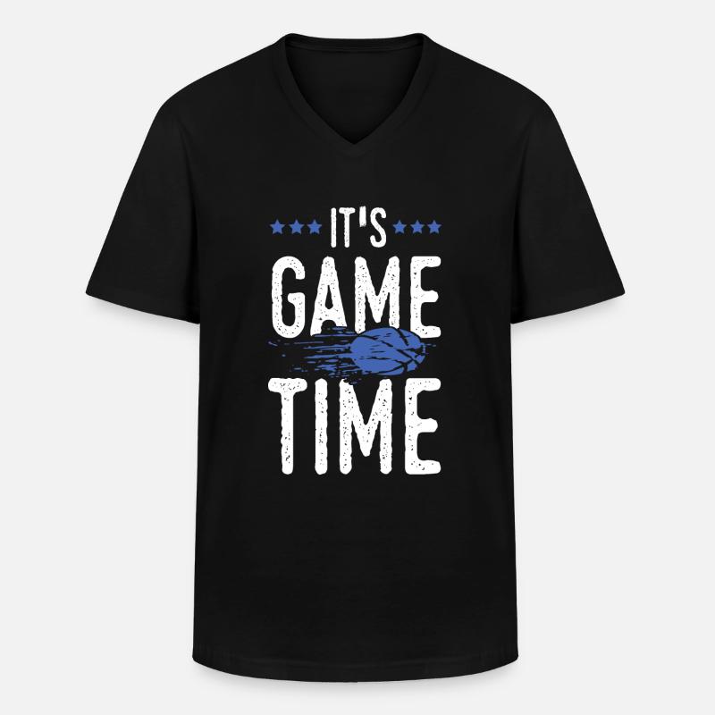 game time basketball - Männer-T-Shirt mit V-Ausschnitt - Schwarz