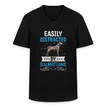 Hunderasse Pfoten Punkte - Männer-T-Shirt mit V-Ausschnitt - Schwarz - Vorne - AI Model Male 178 dark (178cm)