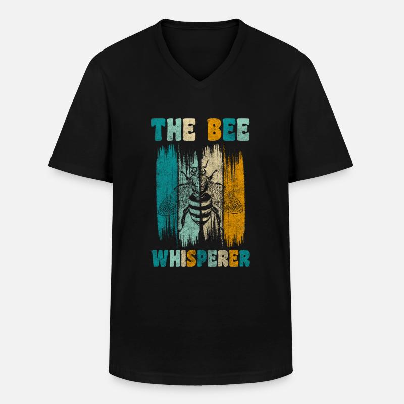 Honig Imker Honigwabe Bienchen - Männer-T-Shirt mit V-Ausschnitt - Schwarz