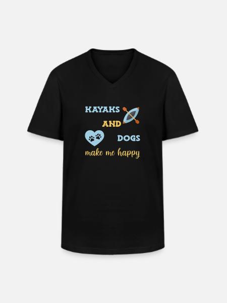 Kayak Kayaking - Men's V-Neck T-Shirt - black
