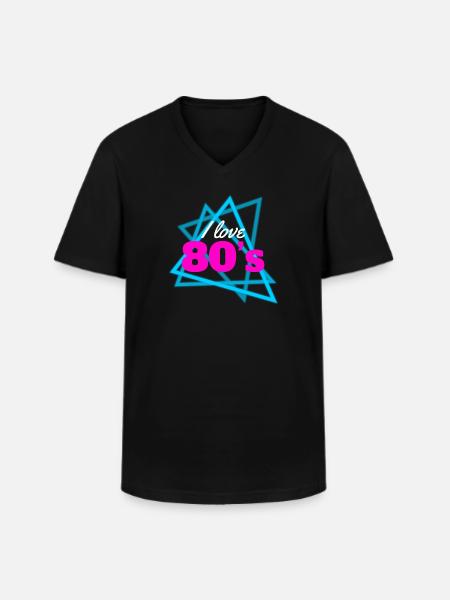 I love 80s - Männer-T-Shirt mit V-Ausschnitt - Schwarz