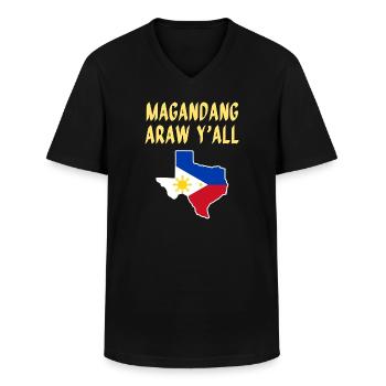 Filipino-Texanisches Design für Texas Einwanderer - Männer-T-Shirt mit V-Ausschnitt - Schwarz - Vorne - AI Model Male 178 dark (178cm)